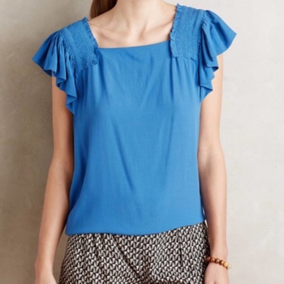 Anthropologie Tops - 3 for $15! Anthropologie Epaulet Ruffle Top!